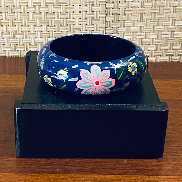 None Jewelry - 🌟15xHP🌟NWOT Hand Painted Floral Cobalt Blue Bangle